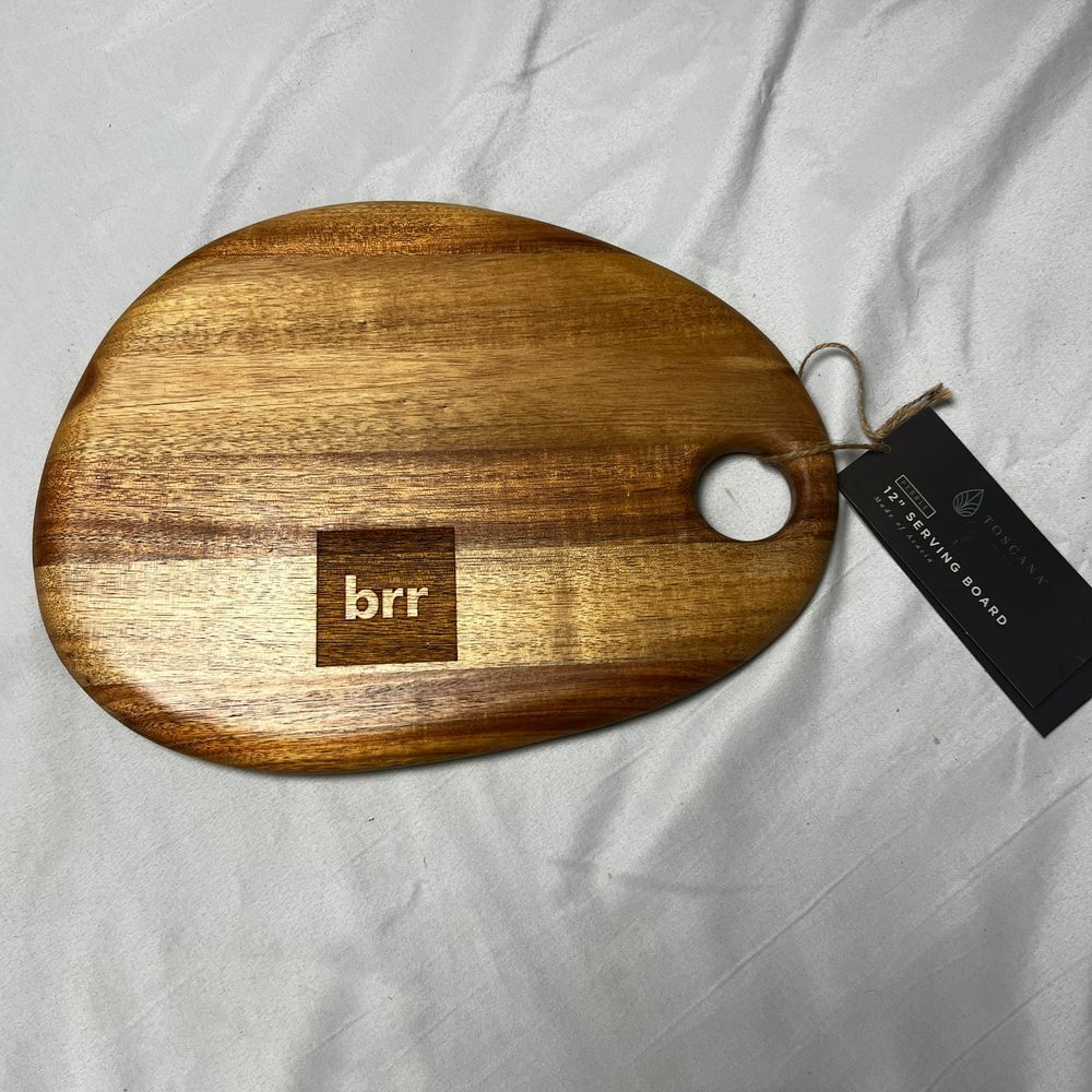 Toscana Acacia‎ Wood Pebble Serving Board with Handle Kitchen Decor 12x9 inches